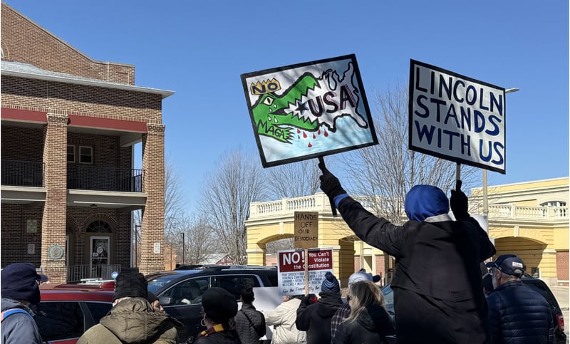 Citizens gather for the "No Kings Rally" on Saturday, March 28 in Ottawa.