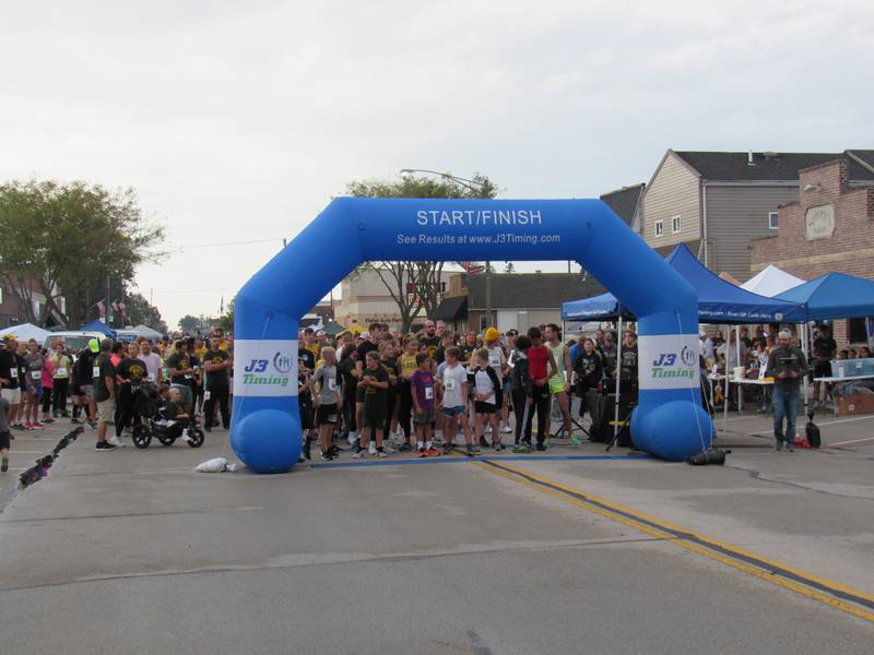Racers take off from the starting line during the Megan's Mission 5K on Saturday.