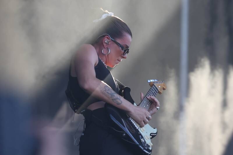 Pvris performs on the Radical stage on day three of Riot Fest. Saturday, Sept. 18, 2022, in Chicago.