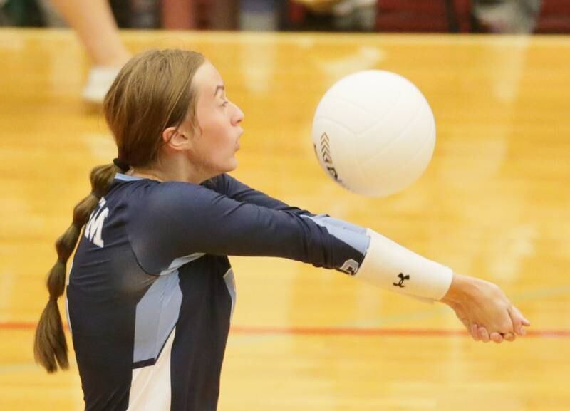 Bureau Valley's Ella Thacker makes a pass in the Class 2A Regional game on Monday, Oct. 24, 2022 at Hall High School in Spring Valley.