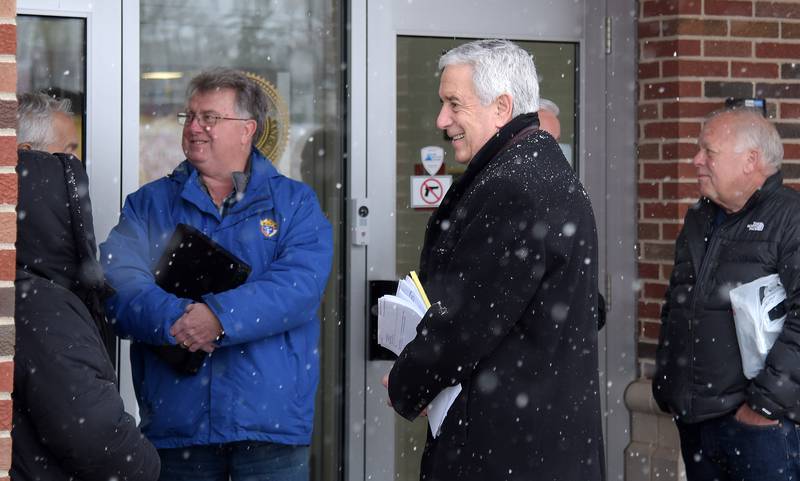 Former county board chairman Chris Lauzen was among the early arrivals during the first day of candidate filing at the Kane County Clerk’s office Monday, March 7, 2022 in Geneva. Lauzen is running for treasurer.