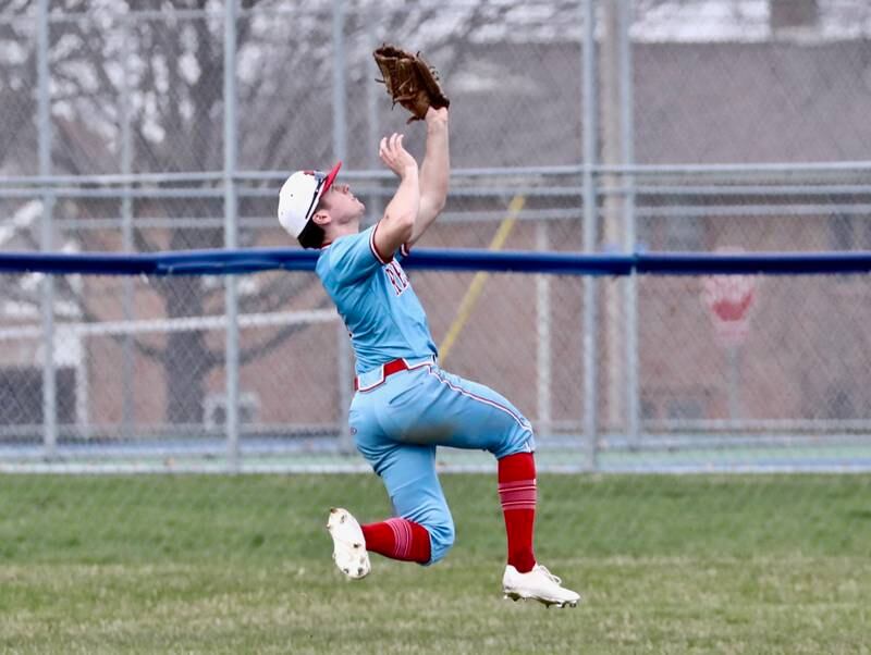 Hall left fielder Gabe Lucas makes a snag Monday in Princeton.