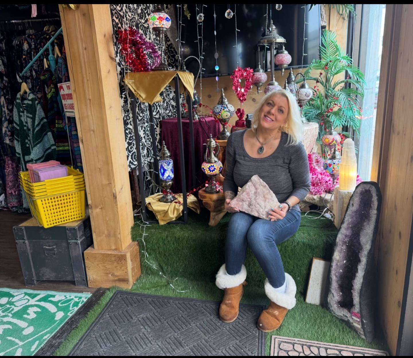 Amy Lee, owner of Rock Soul Love and founder of Rock Soul Love Luminary Foundation, has loved crystals most of her life and sells a variety of crystals at Rock Soul Love, which has locations in Morris, Lockport, and Bloomington. Lee is seen in the Morris store.