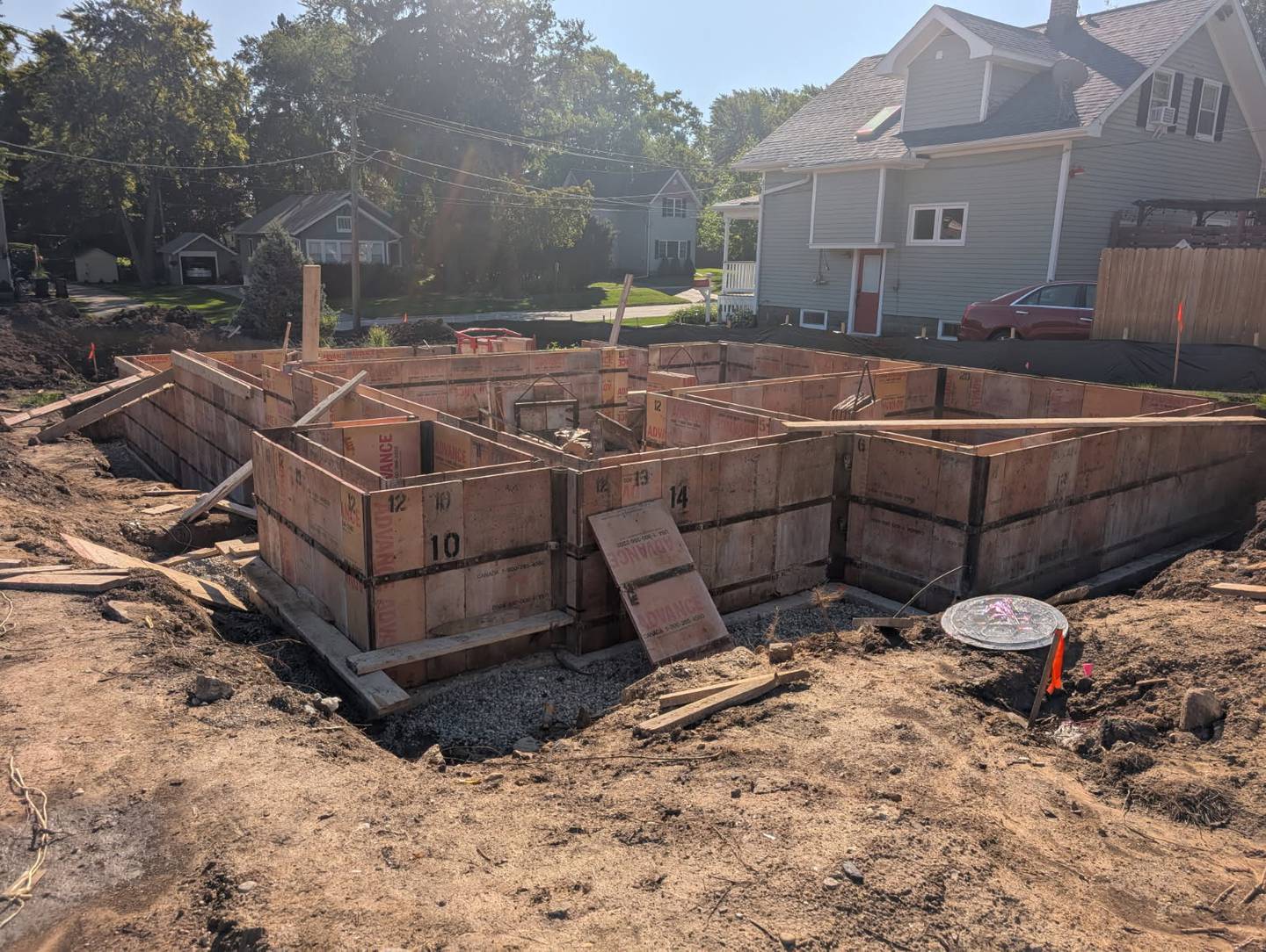 Foundational work on the rebuilt Last Chance House in Crystal Lake is underway.
