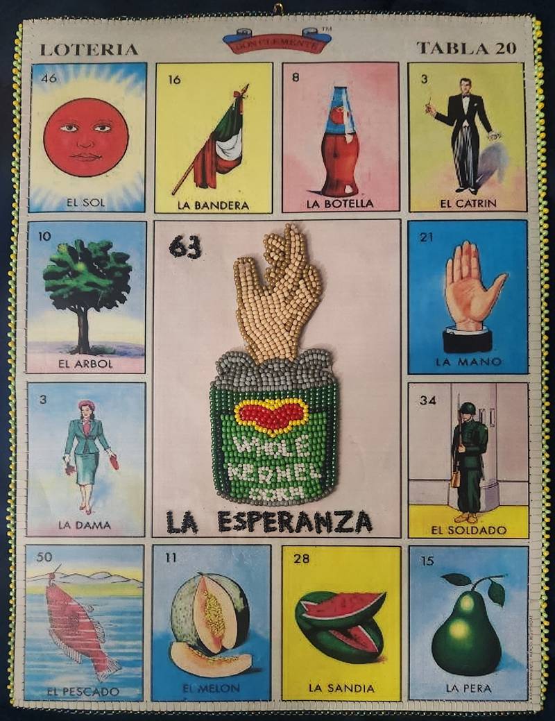 "La Esperanza” beadwork art piece created by artist Alyssa Romero