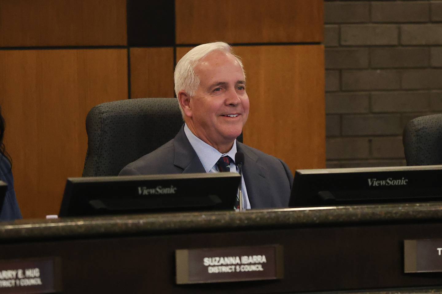 Joliet Mayor Terry D’Arcy sits in on the Joliet City Council Meeting on Tuesday, Dec. 16, 2025 in Joliet.