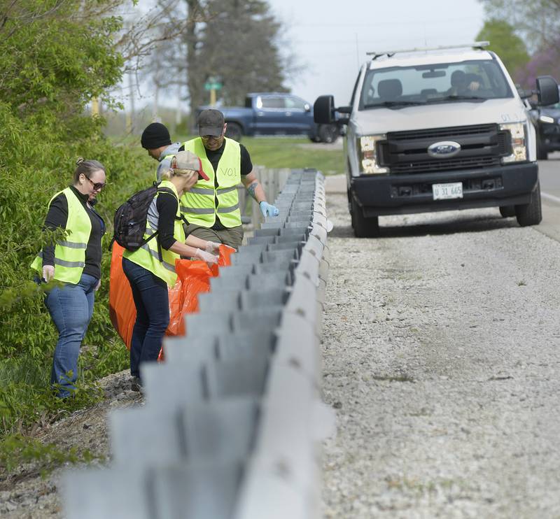 Celebrating Earth Day, an estimated 30 volunteers participated in Operation Clean Sweep by picking up trash along RT 6 west of Ottawa Monday. The volunteers cleanup for 3 hours on the north and south sides of RT 6.