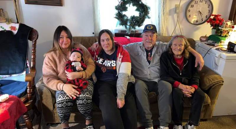 Five generations are pictured. Great great grandmother Bea Wachs, great grandfather Brian Wachs, grandmother Nicole Wachs, mother Anecia Perez and baby Elijah Bergeron, all of DePue.