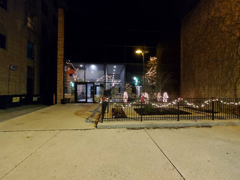 Downtown Joliet at night before the holidays is filled with a quiet, peaceful holiday spirit, if you know where to look.