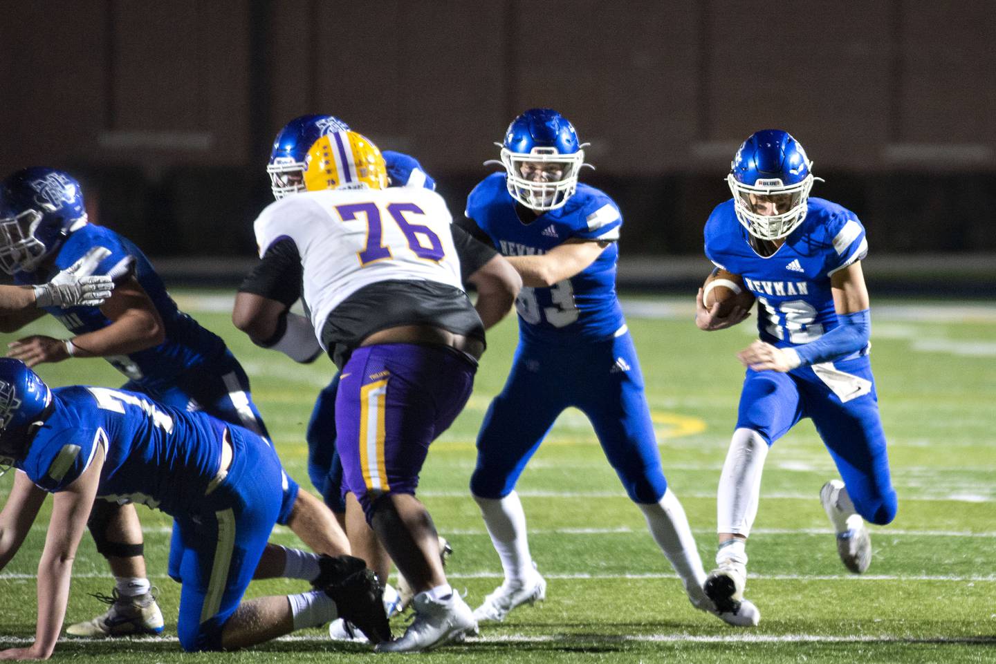 Newman’s JJ Castle picks up yards Friday, Oct. 14, 2022 against Mendota.