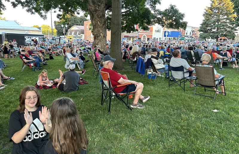 An estimated crowd of 1,000 attended the Jonny Lyons and the Pride concert at the Mt Morris Jamboree on Friday, June 27, 2025. The concert was sponsored by William and Beverly Burkardt Family Foundation NFP.. Bill and Bev were on hand for the concert.