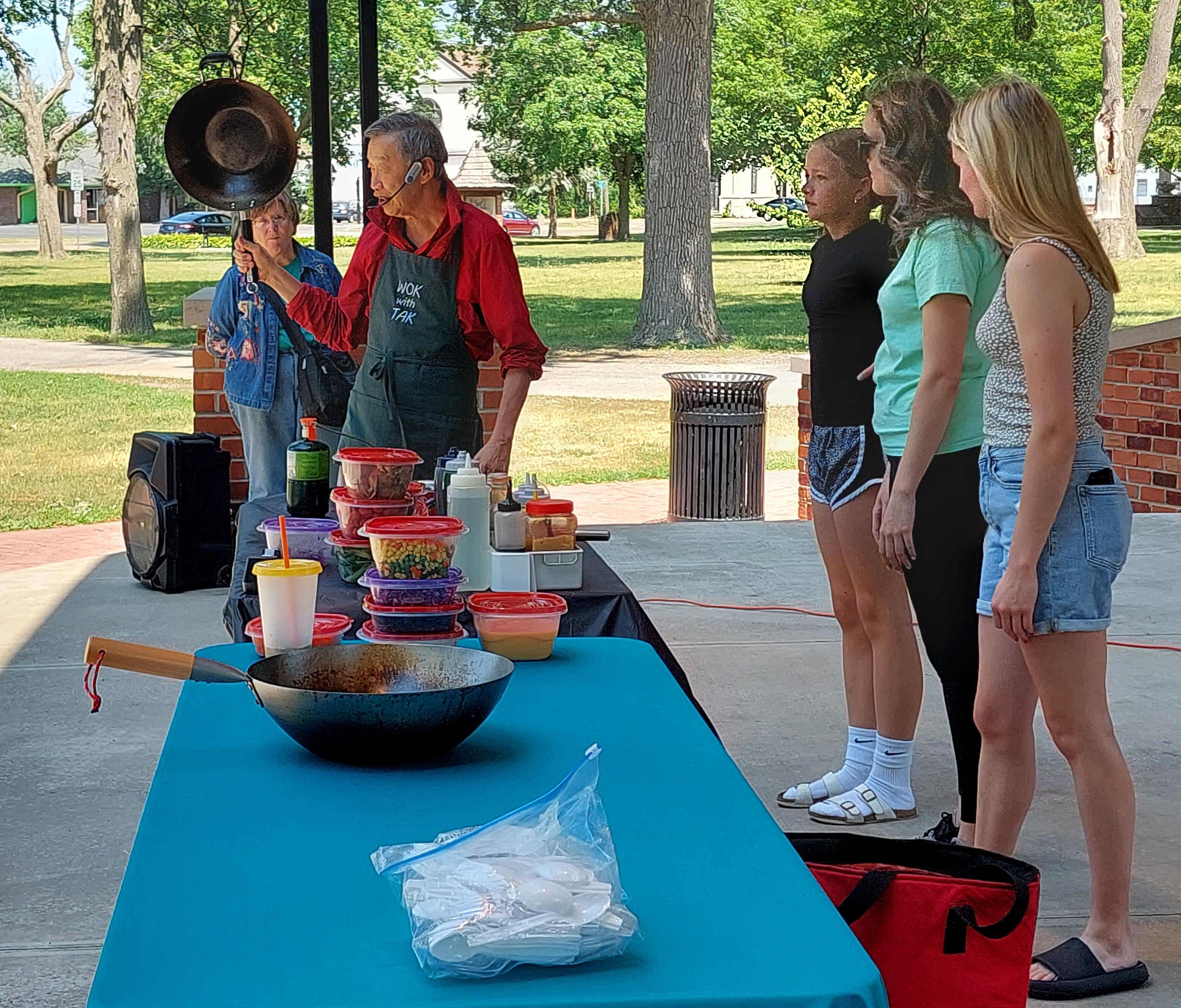 Wok with Tak led a cooking demonstration on the Plumb Pavilion stage Saturday, June 10, 2023, during Live Well Streator's Family Health and Fitness Day.