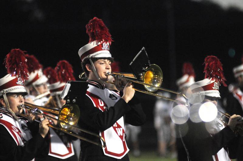 The Ottawa marching band performs before the football game at King Field on Friday, Sept. 20, 2024.