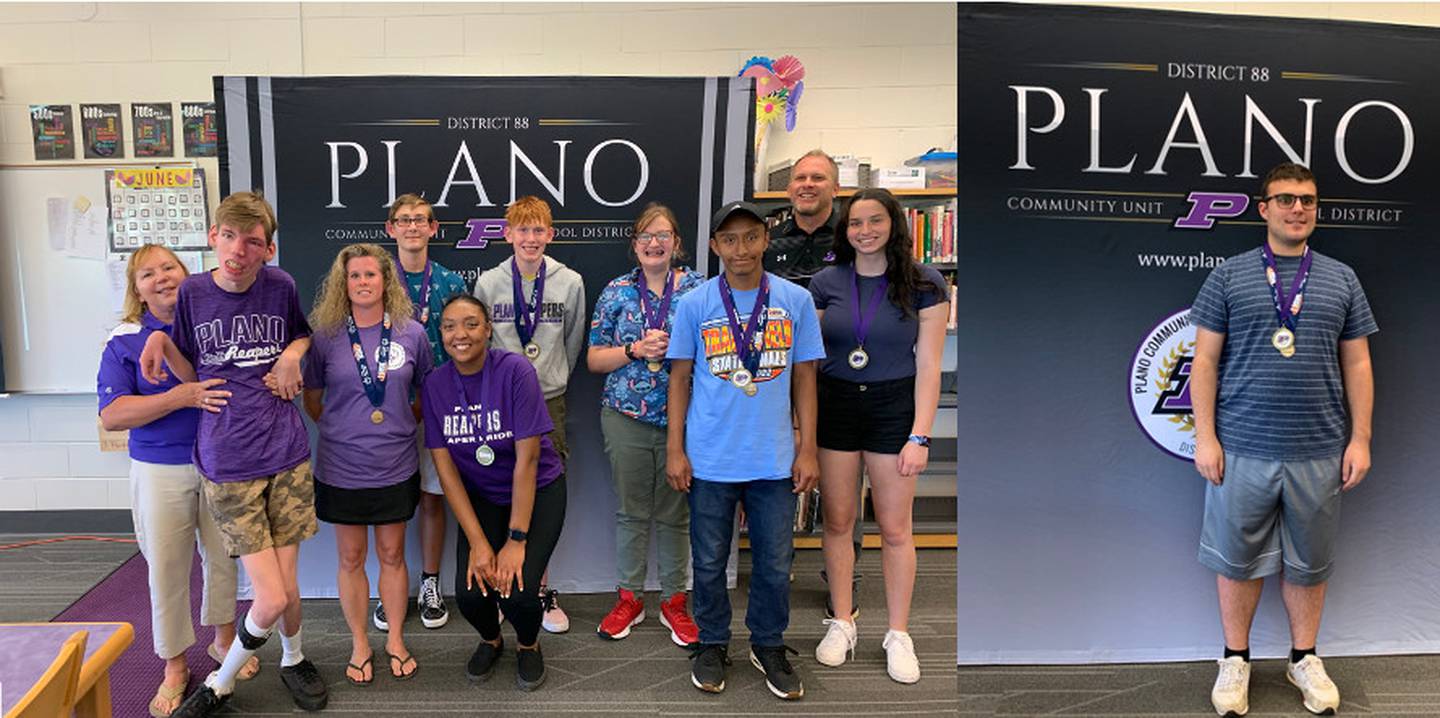 Pictured are some members of the Plano School District Unified Track and Field Team that recently placed first in the state of Illinois