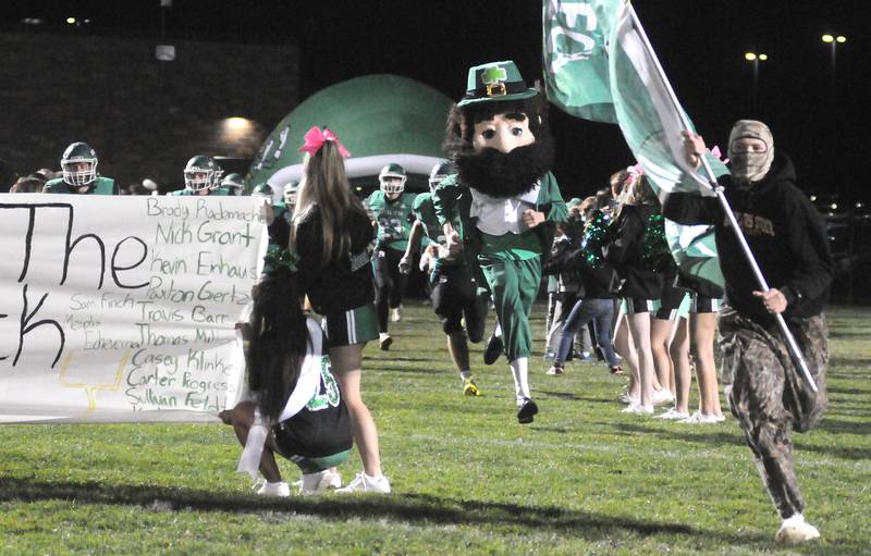 Seneca takes the field before their home game against DuPec on Friday, Oct. 24, 2024.
