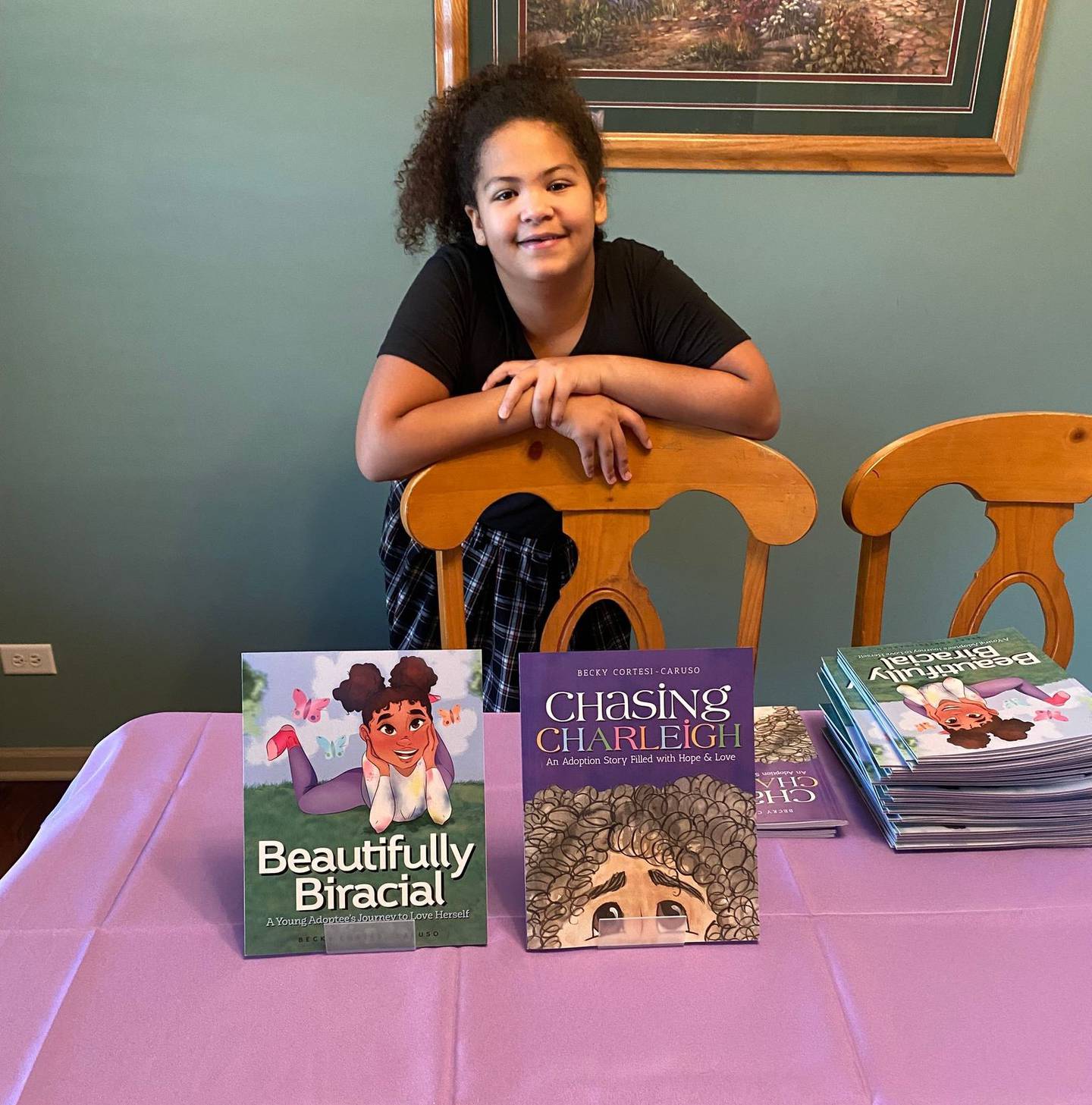 Becky Cortesi-Caruso of Lemont was inspired to write these books after her biracial, adopted daughter Charleigh (pictured above), now 9, was struggling with her identity. Cortesi-Caruso said the books can help young children through their challenges and help them understand the adoption process, too.