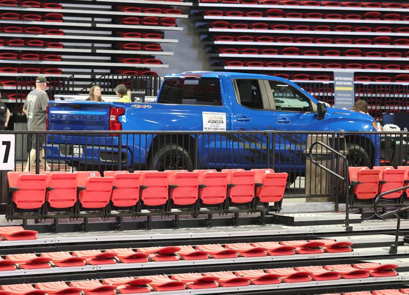 Even pickup trucks were among the products appearing Thursday, April 23, 2026, at the DeKalb Chamber of Commerce Local Showcase in the Convocation Center at Northern Illinois University in DeKalb.