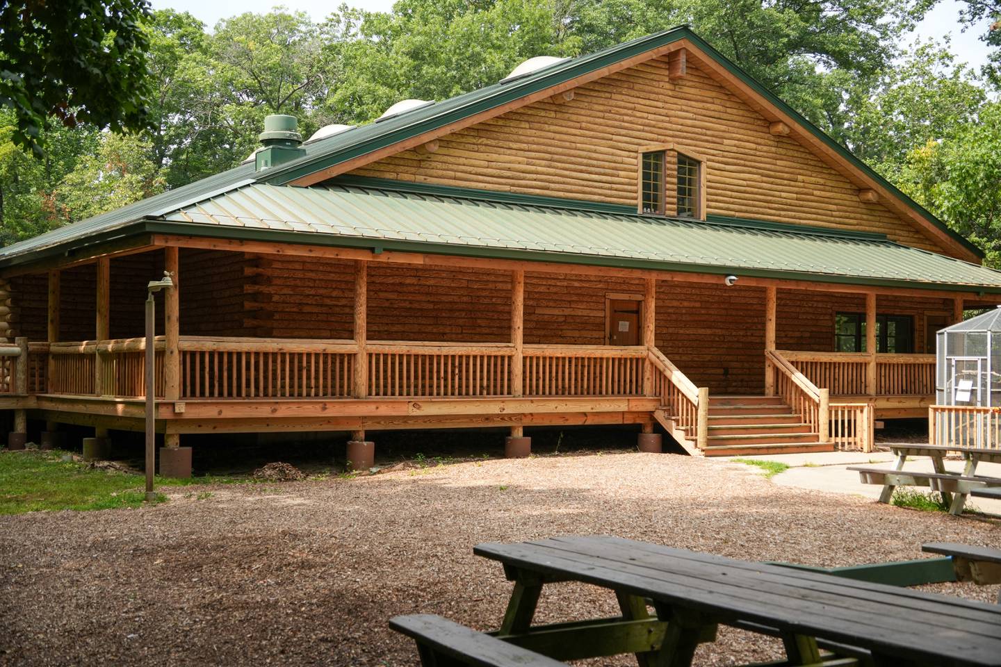The Pilcher Park Nature Center in Joliet recently completed restoration of its exterior logs, thanks to a contribution of $200,000 from the Joliet Park Foundation.