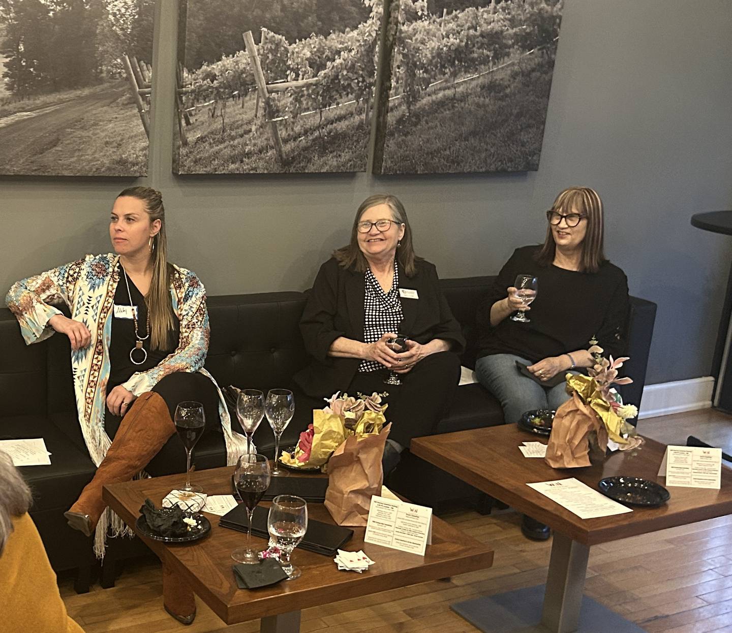 Participants at the Women Inspired Network 2025 Kickoff included Abby Zukowski (left), Janice Corrigan and Jill Hayward. About 40 women attended the event entitled, “Time to Give, Gather and Grow.”