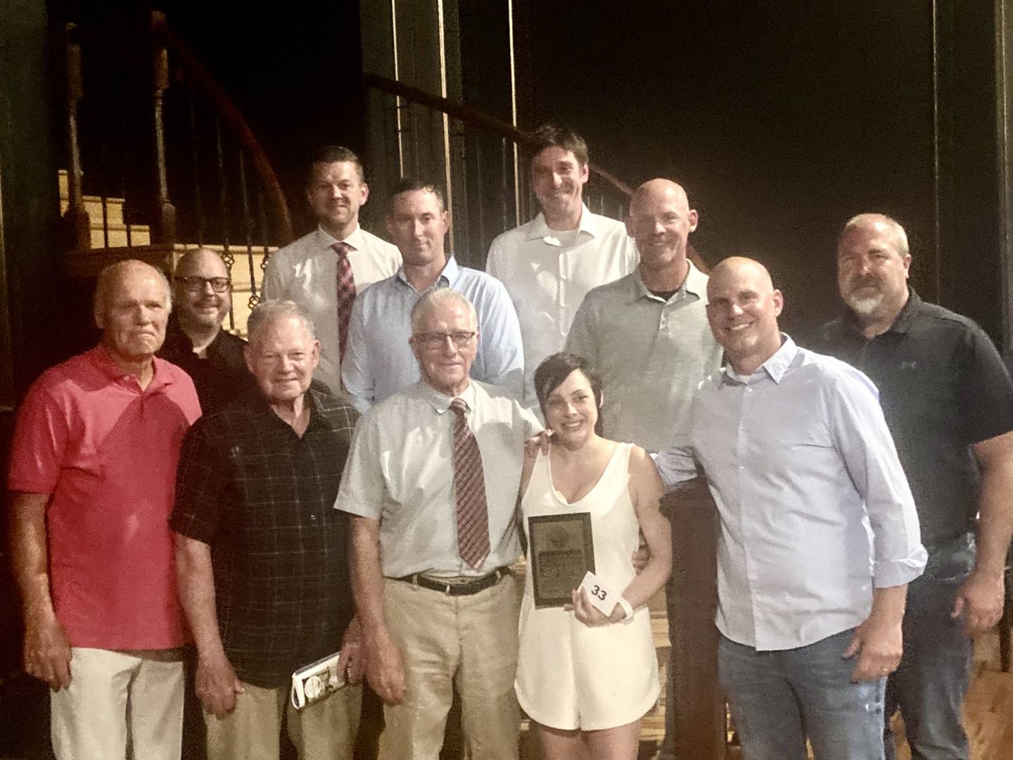 The 1997-98 Hustlin' Hall Red Devils were inducted into the Shaw Media Illinois Valley Hall of Fame. The Red Devils were the Class A State runner-up, finishing 32-1. Representing the Red Devils are (front row, from left) Rich Baird, coach Bruce Becker, Coach Eric Bryant, Maria Baird and Adam Curran; and (back row) Dan Prokup, Brian Zeglis, Shawn Jeppson, Ryan Anderes, Craig Olsen and Nick Sterling.