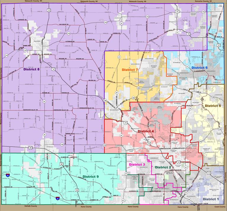 McHenry County Board district map