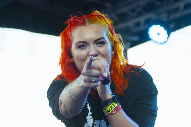 Fronting local band “Class Field Trip,” Ary Stephens works the crowd as the band pumps out ’90’s pop and punk hits Saturday, July 2, 2022 at Dixon’s Petunia Fest.