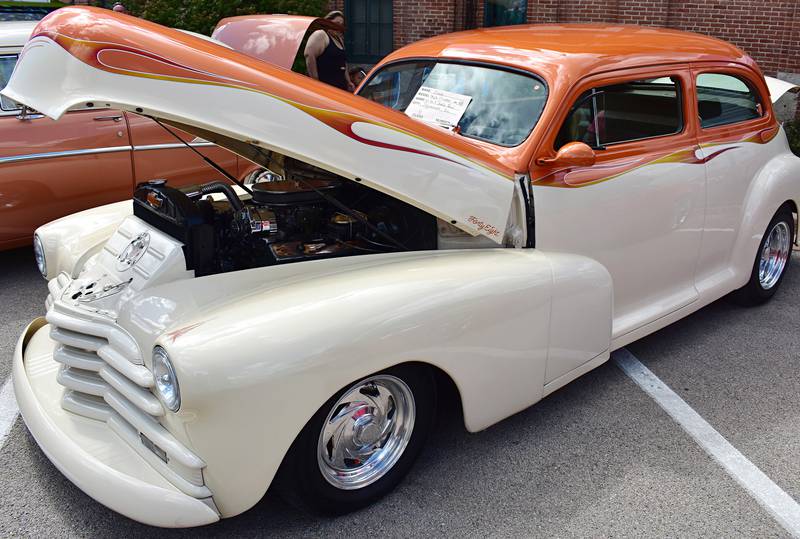 A 1948 Chevy Style Master by Mike and Shellie Few of Sycamore is displayed at the Amboy car show on Sunday, Aug. 24, 2025.