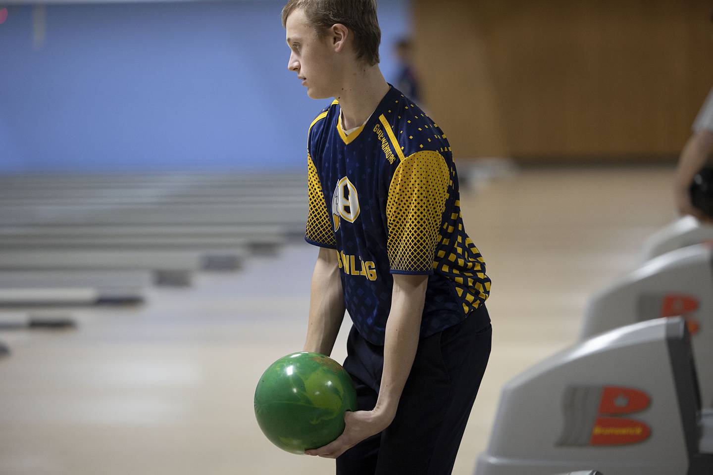 Sterling’s Dylan Doss focus’ on the pins during bowling regionals Saturday, Jan. 14, 2023 in Dixon.