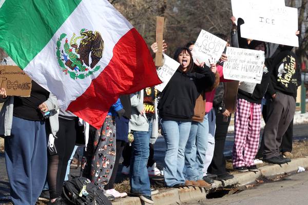 DeKalb High School students walk out of class in protest of ICE operations