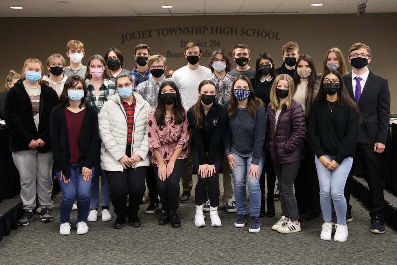 Fifty-four Joliet Township High School students from the graduating class of 2022 earned the prestigious distinction of Illinois State Scholars for their exceptional academic achievement. Pictured are students from Joliet West High School.