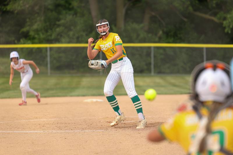 Macie Robbins (11) of Providence pitches on Tuesday, June 3, 2025 at Ottawa High School in Ottawa.