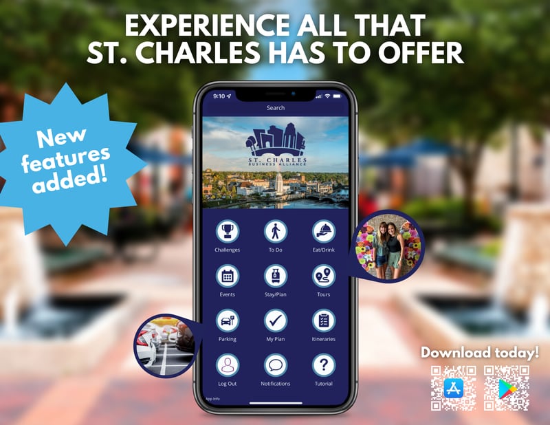 The St. Charles Business Alliance recently rolled out three new features on the Travel St. Charles app.
