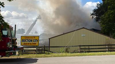 State fire marshal looking for cause of fire that destroyed Auction City in Dixon