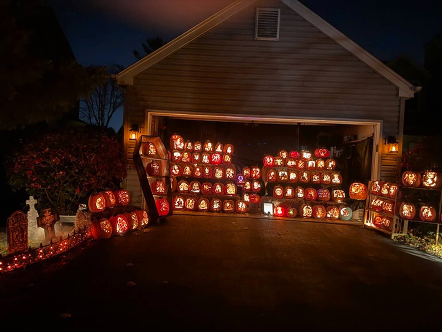 In October, Cappell and her husband open their home to a display of over 150 hand-carved pumpkins.