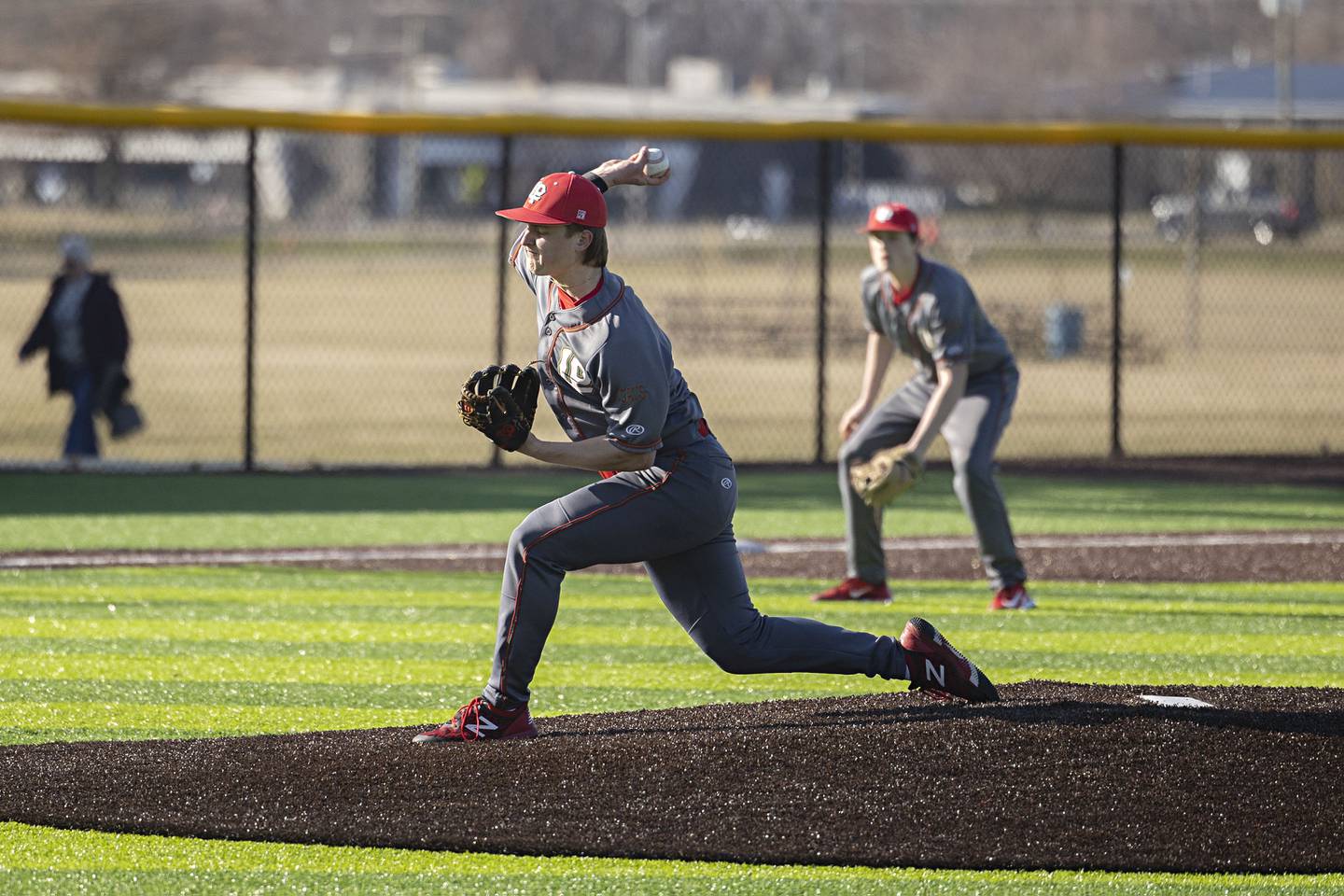 Lasalle-Peru’s Billy Mini fires a pitch against Sterling Monday, March 27, 2023.
