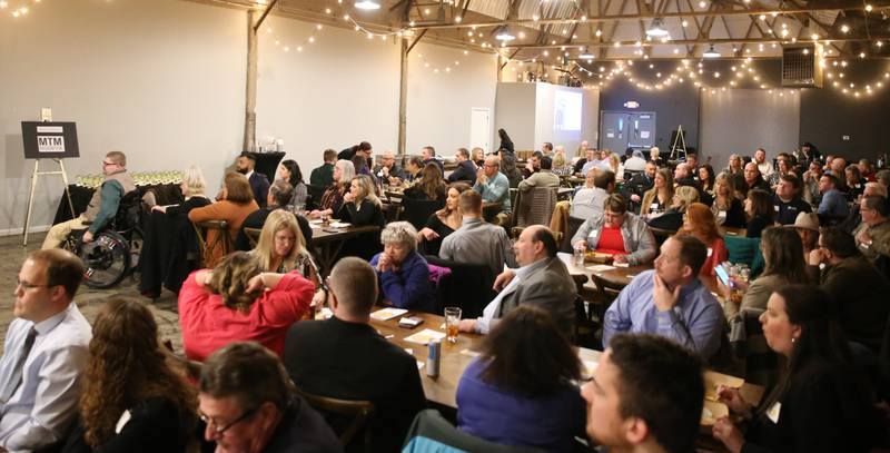 A large crowd attends Illinois Valley Chamber of Commerce 40 Under Forty Awards Gala on Thursday, Feb. 9, 2023 at Westclox in Peru.