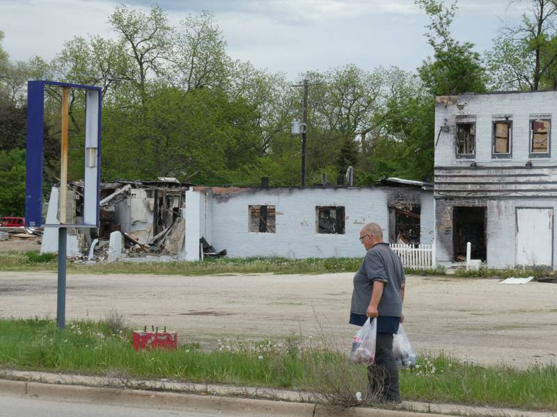 The remains of the former Just For Fun Roller Rink in McHenry, which burned down just under a year ago, were approved for demolition on Monday, May 16, 2022, by the McHenry City Council. The Mayor is hoping the city can fast-track plans for a commercial development once the property is cleared.