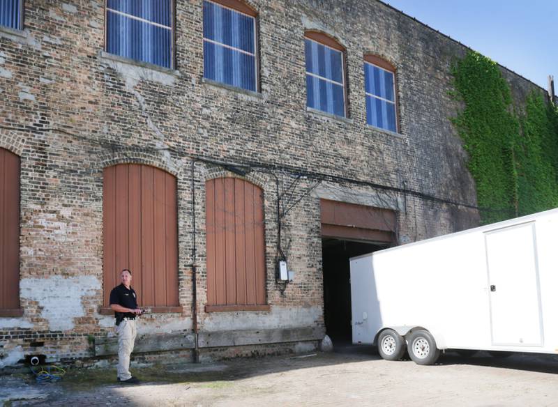 La Salle Police Chief Mike Smudzinski stands outside the garage portion of the Hotel Kaskaskia on Thursday, June 16, 2022. City of La Salle officials and a engineer from Wendler Engineering Services Inc in Dixon, did the inspection on the building.