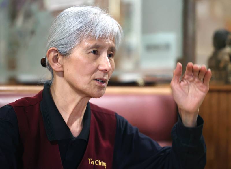 Marilyn Yin, co-owner of Yen Ching, talks Thursday Jan. 22, 2026, at the restaurant in DeKalb. The popular eatery on Lincoln Highway will be closing by the end of the year after over 40 years in business.