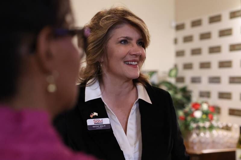 Kathy Salvi, candidate for US Senate, attends a GOP event at Its Amazing in Joliet on Monday.