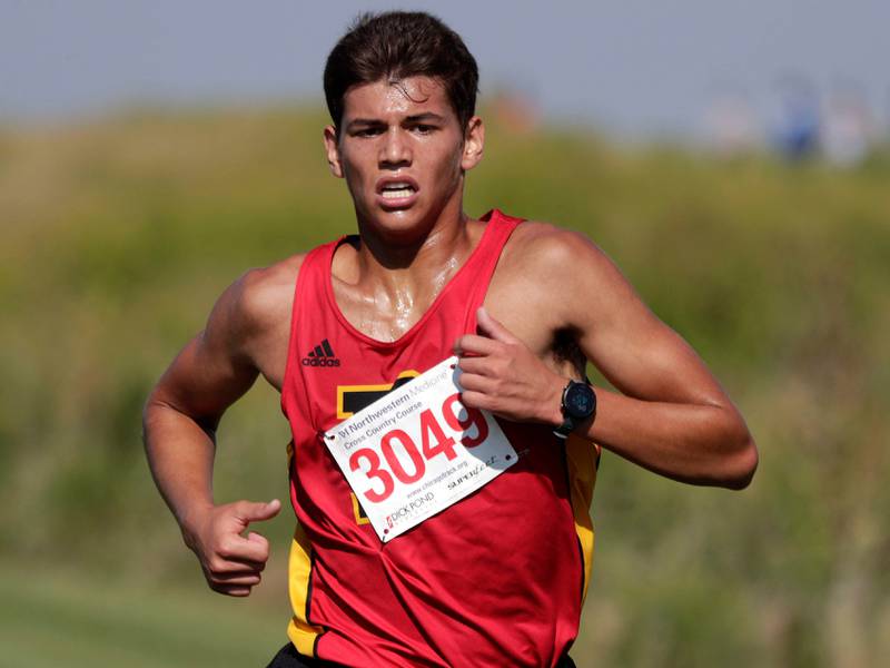 Brian Hill/bhill@dailyherald.com
Batavia's Quintin Lowe at the Kane County cross country meet Saturday August 27, 2022 at Northwestern Medicine Field in Geneva.