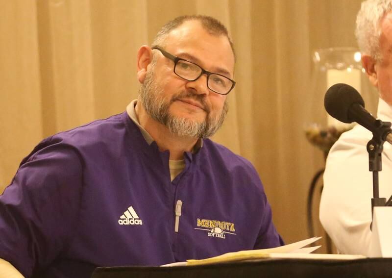 Mendota 1st Ward candidate Joel Perez, speaks during a candidate forum on Tuesday, March 11, 2025 at the Mendota Civic Center. The event was put on by the Mendota Chamber of Commerce.