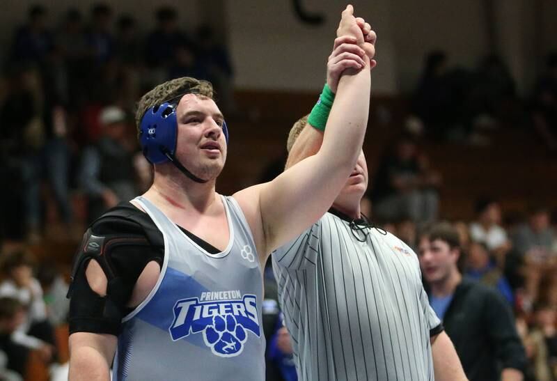 Princeton's Cade Odell wins third-place during the 61st annual Lyle King wrestling tournament on Saturday, Jan. 11, 2024 at Princeton High School.