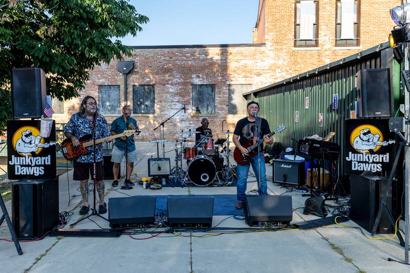 Junkyard Dawgs perform on the Hookah Alley Stage during New Orleans North Festival at Joliet Slammers Stadium on Aug. 15, 2025.
