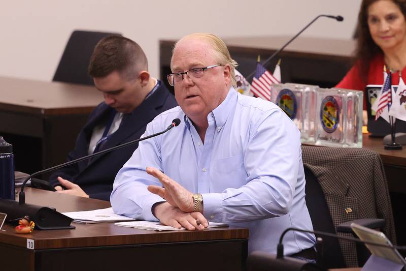 Will County Board member Jim Richmond speaks at the Will County Board Meeting on Monday, Dec. 2, 2024 in Joliet.