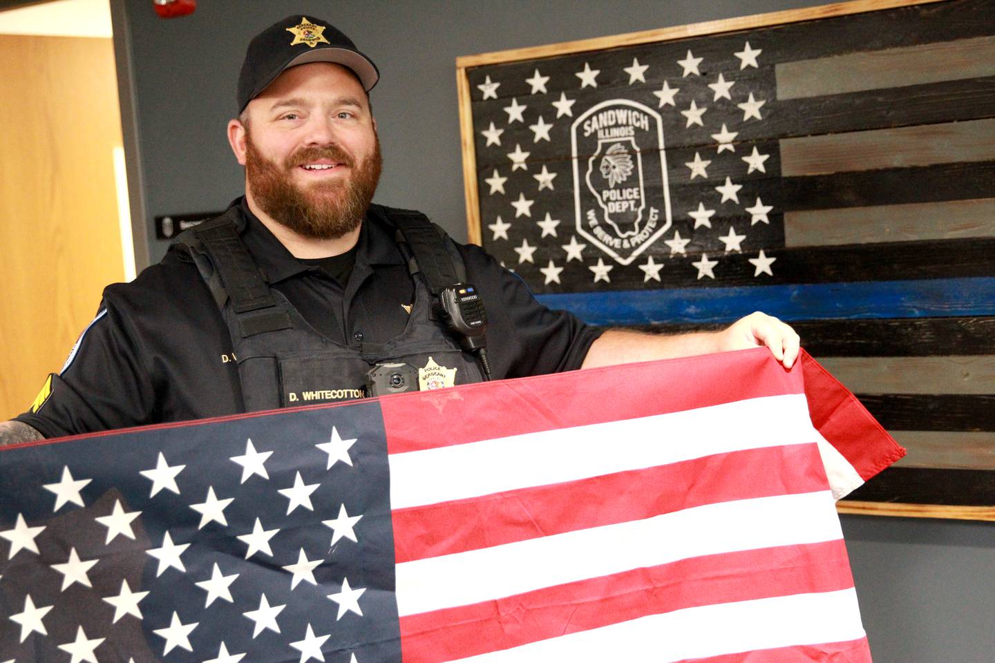 Sandwich Police Sgt. Dan Whitecotton, who was born and raised in Sandwich, is an Air Force veteran and youth football coach.