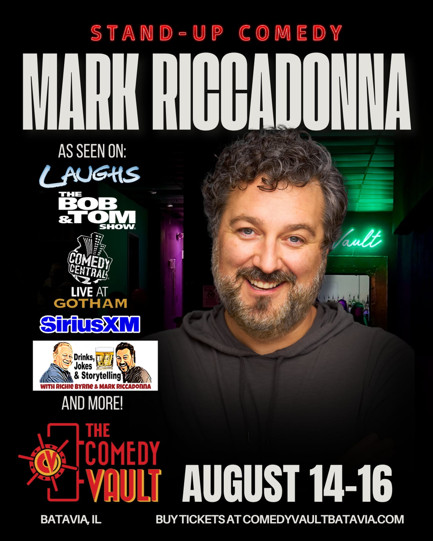 Mark Riccadonna will perform at The Comedy Vault Aug. 14-16.