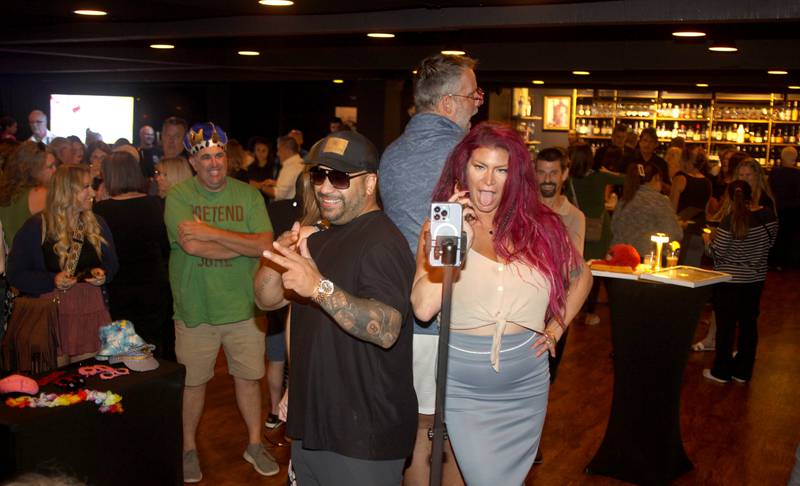 People enjoy the 360-degree Photo Booth during Shaw Media's Best of the Fox celebration at Lou’s Lounge at the Dole in Crystal Lake on Thursday, Sept. 18, 2025.