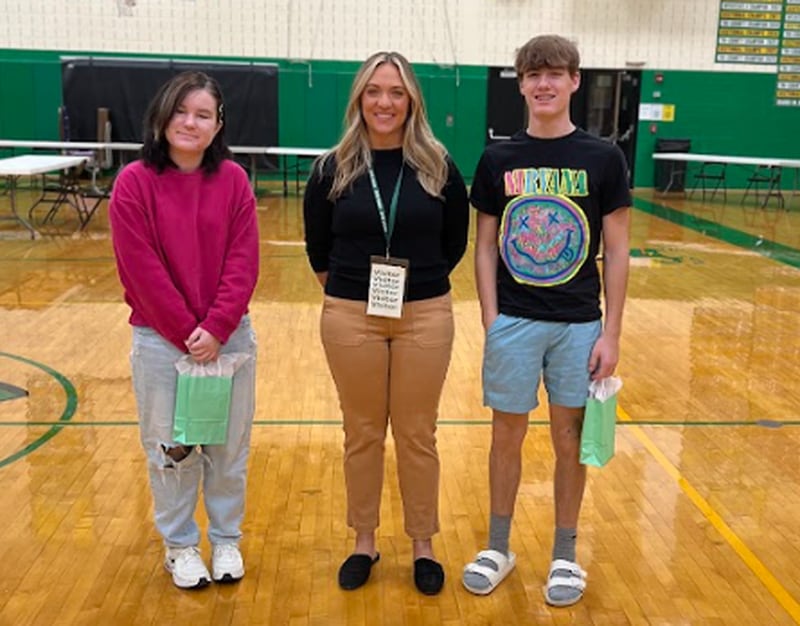 The Caldwell Banker winners during Seneca High School's Reality Store event were Brianna Newkirk and Griffin Hougas, both of Seneca.