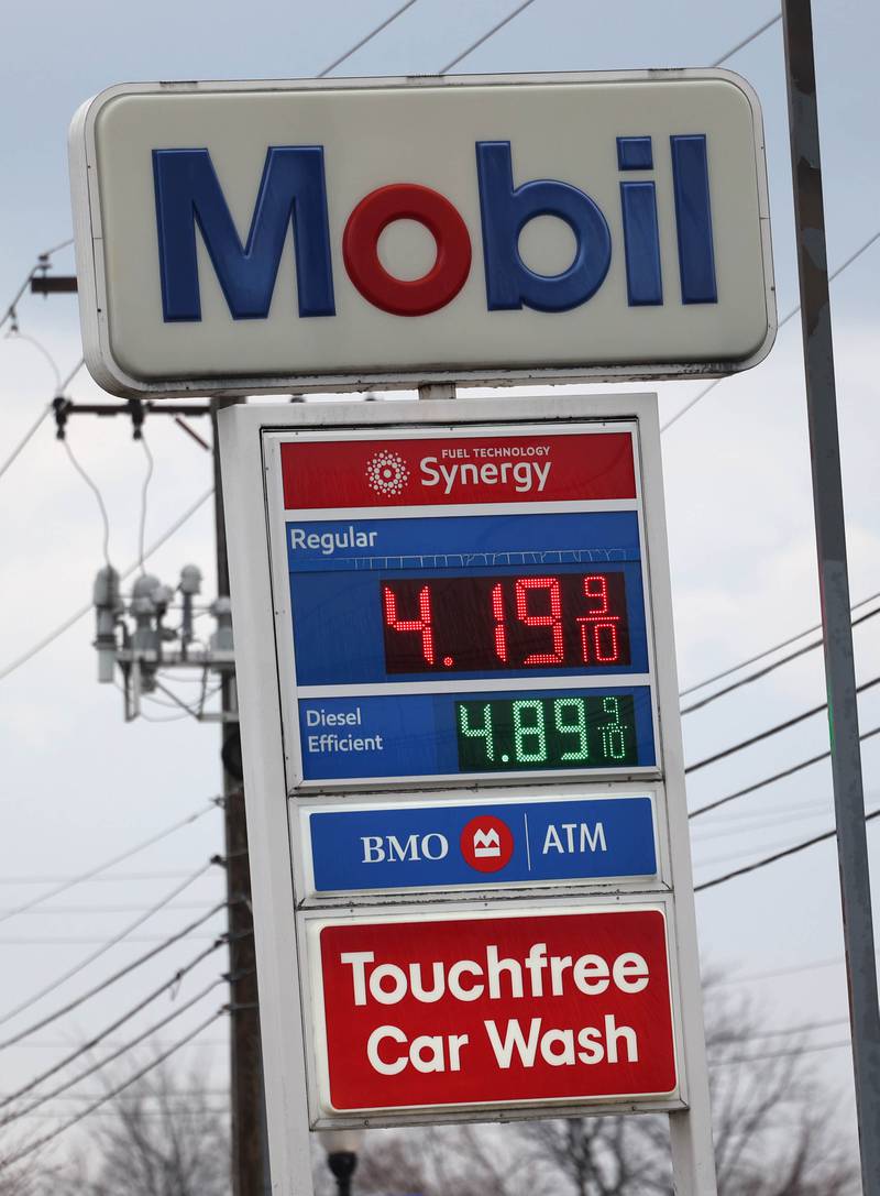 The Mobile on the corner of South Somonauk Road and West Lincoln Highway Tuesday, March 31, 2026, in Cortland.
